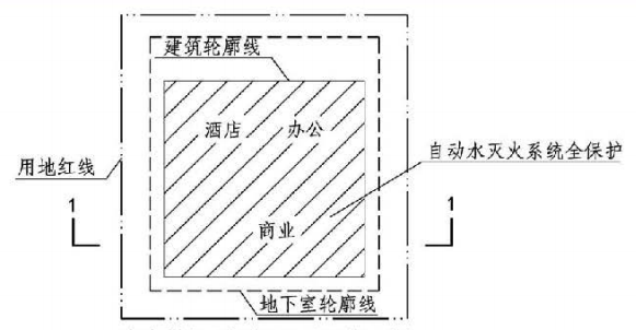 3.5.3图示 消火栓设计流量可折减示例
